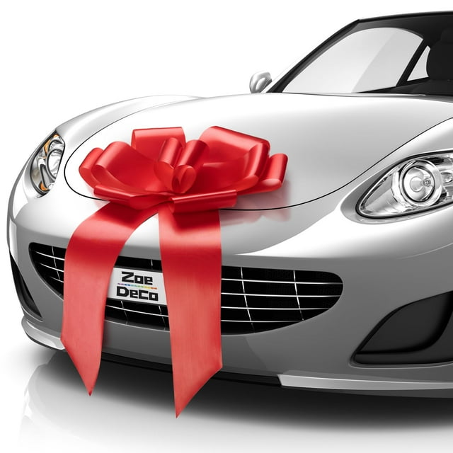 Lazo gigante de regalo Zoe Deco para coche, 58 cm, color rojo, premontado