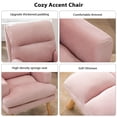 thumbnail image 5 of Bonzy Home Modern Adjustable Back Accent Chair with Ottoman, Reclining Reading Lounge Chair with Removable Cushion, Velvet Fabric Seating for Living Room, Bedroom & Balcony, Pink, 5 of 9