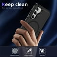 thumbnail image 4 of Magnetic for Samsung Galaxy S23 Case,Compatible with MagSafe,Military Grade Dropproof Translucent Matte Hard Back Soft Edge Anti-Fingerprint Protective Case for Samsung Galaxy S23,Black, 4 of 9