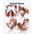 thumbnail image 6 of Yaoqi 2T Toddler Girl Dress 3T Child Girls Winter Clothing Ruffle Long Sleeves Plaid A-line Dress Bowknot One-piece Clothes Brown, 6 of 7