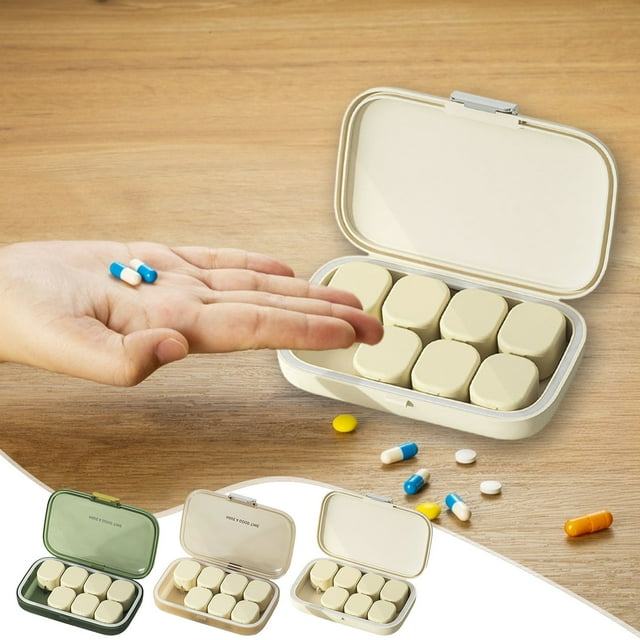XYAIYT Portable Plastic Storage Box With Lid Eight Compartment Organizer For Vitamins Or Pills Compact Size Sealed Container Easy To Clean And Travel Friendly