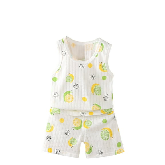 TAGOLD Toddler Girls Boys Summer Blouses Shirts Sets,Baby Boys And Girls Spring Children's Set Thin Sleeveless Shorts Set
