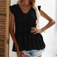 thumbnail image 2 of Blusa informal de manga corta con cuello en V y hombros descubiertos para mujer Fridja  hjk3769, 2 of 9