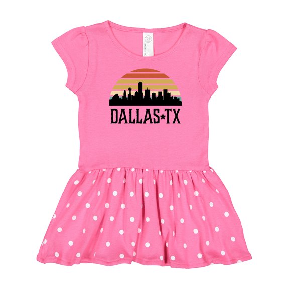 Inktastic Dallas Texas Skyline Vintage Gift Baby Girl Dress