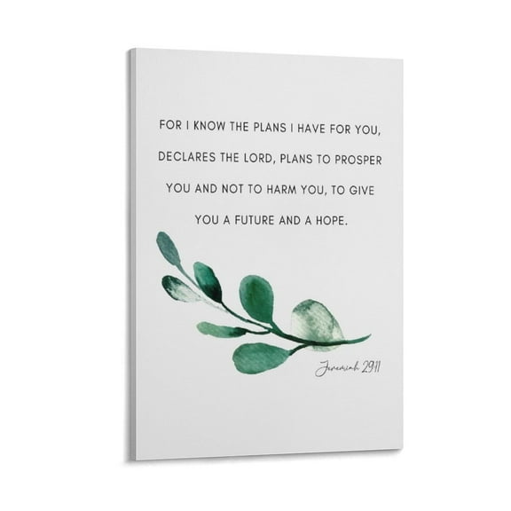 Botanical Scripture Jeremiah 29 11 Bible Verse Poster Canvas Wall Art Posters For Room Aesthetic And DecorCanvas Painting Wall Art Poster for Bedroom Living Room Decor16x24inch(40x60cm)