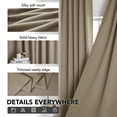 thumbnail image 4 of Deconovo Khaki Blackout Curtains for Kitchen Back Tab and Rod Pocket Curtain Panels Window Treatments 38x45 inch 2 Panels, 4 of 7