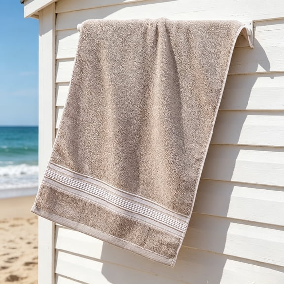 Bath Towels Large, Absorbent & Lint-Free & Durable, 29.53in x 13.78in, 100% Cotton for Bathroom Beach Travel Shower Salon - Gray - Akmoler