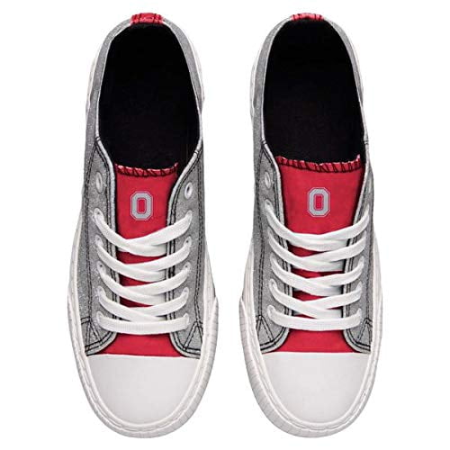 FOCO NCAA Ohio State Buckeyes Womens Glitter Low Top Canvas ShoesGlitter Low Top Canvas Shoes Team Color 6 S