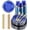 Clear Blue, variant on 350-Piece Gold Plastic Dinnerware Set for 50 Guests, Includes Gold Rim Plates, Silverware, Pre-Rolled Napkins, and Cups for Party or Wedding