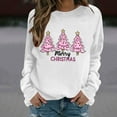 thumbnail image 5 of Christmas Sweatshirt for Women Tree Printed Crewneck Long Sleeve Pullover Tops White L, 5 of 6