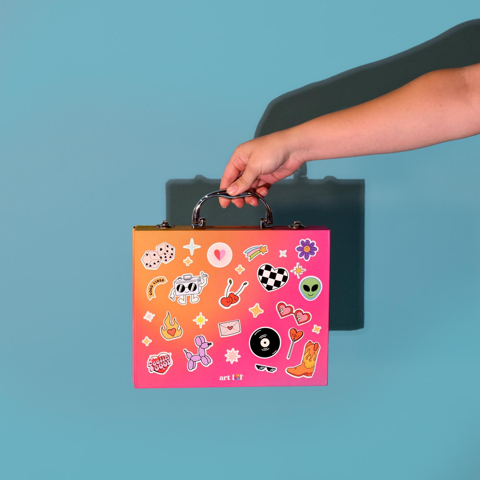 Art 101 Vinyl Sticker and Art Case with 55 Pieces, Coloring Set, for Child Ages 8+