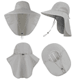 thumbnail image 3 of Chapeau de Pêche Casquette de Soleil avec Rabat Couvre-Nuque, Casquette de Baseball de Protection Solaire avec Rabat pour Randonnée Safari Hommes UPF50+, 3 of 5