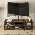 thumbnail image 6 of VECELO 71 Inch TV Stand for TVs up to 80 Inch with Swivel Mount and Power Outlet, Entertainment Center Height Adjustable TV Console with Storage Shelves, Brown, 6 of 11