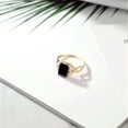 thumbnail image 4 of Gem Stone King 2.18 Ct Black Onyx E-F Lab Grown Diamond 18K Yellow Gold Plated Silver Ring (Size 6), 4 of 5