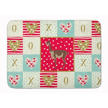 Carolines Treasures CK5344RUG Vicugna or Vicuna Love Machine Washable Memory Foam Mat Red 19 X 27" multicolor