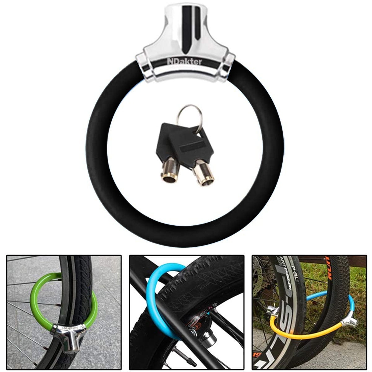 Vintage Bicycle U-Lock Wheel Lock Tool Set Iron Anti-theft Security Protector hs 
