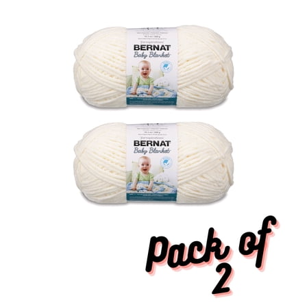Bernat BABY BLANKET  Vanilla Yarn - 300g - Polyester - #6 Super Bulky - 220 Yards - Knitting Crochet