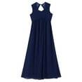 thumbnail image 3 of iEFiEL Girls Chiffon Lace Flower Girl Dress Wedding Bridesmaid Gown Navy Blue-A 12, 3 of 7