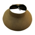 thumbnail image 4 of HAiming Women's Sun Visor Hat Wide Brim Straw Ponytail Summer Beach Hats UV Protection Foldable Packable Cap UPF 50+, 4 of 4