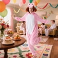 thumbnail image 6 of PJKOBMJ Cute Adult Onesie - Animal Cosplay Costume - Dinosaur Costume Adult Plush Dino One Piece Cosplay Suit for Adults, Women and Men(Pink-Pig-XL), 6 of 8