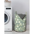 thumbnail image 3 of Garden Laundry Bag, Summer Blossoms Flourishing Swirly Branches of Yard Flowers Spring Stems, Basket with Handles Drawstring Closure for Laundromats, 13" x 19", Grey Teal Pale Green, by Ambesonne, 3 of 4