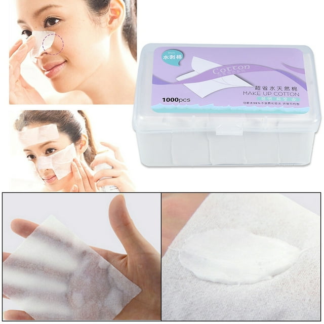 Makeup 1000PCS Cotton Cosmetic Cleaning Pads Facial Nail Polish Remover Makeup Wipe & Box