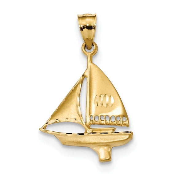Pendentif Concave en Or Jaune 14k
