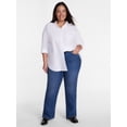 thumbnail image 2 of Terra & Sky Women's Plus Signature Mid Rise Bootcut Jeans, 30” Inseam, Sizes 16W-26W, 2 of 5