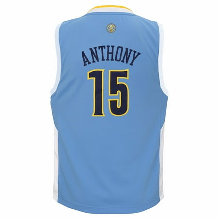 Authentic Nba Basketball Jersey - Carmelo Anthony Denver Nuggets NBA Adidas Boys Light Blue Official Road Replica Basketball Jersey