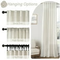 thumbnail image 4 of Topfinel Linen Curtains Soft Textured Semi Sheer Light Filtering Drapes Rod Pocket Back Tab Window Treatments for Living Room Bedroom, Natural, 50"x108", 2 Panels, 4 of 9