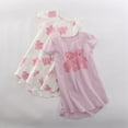 thumbnail image 4 of Baywell Girls' Short Sleeve Nightgown Cute Bear Printed Nightdress Crew Neck Tee Nightgown for Kids Girls Loungewear Pajamas Asymmetrical Hem Casual Summer Dress, 4-13T, 4 of 7