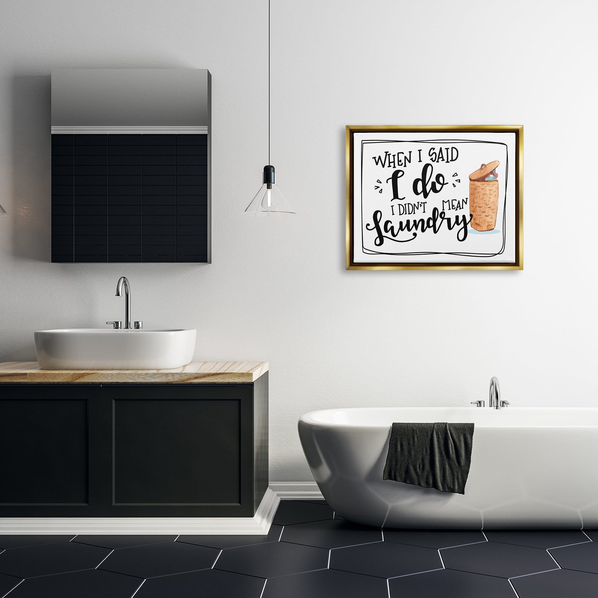 Stupell I Do Didn't Mean Laundry Funny Phrase Typography Painting Gold Floater Framed Art Print Wall Art