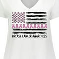 thumbnail image 4 of Inktastic Breast Cancer Awareness Pink Ribbons and Flag Women's Plus Size V-Neck T-Shirt, 4 of 5