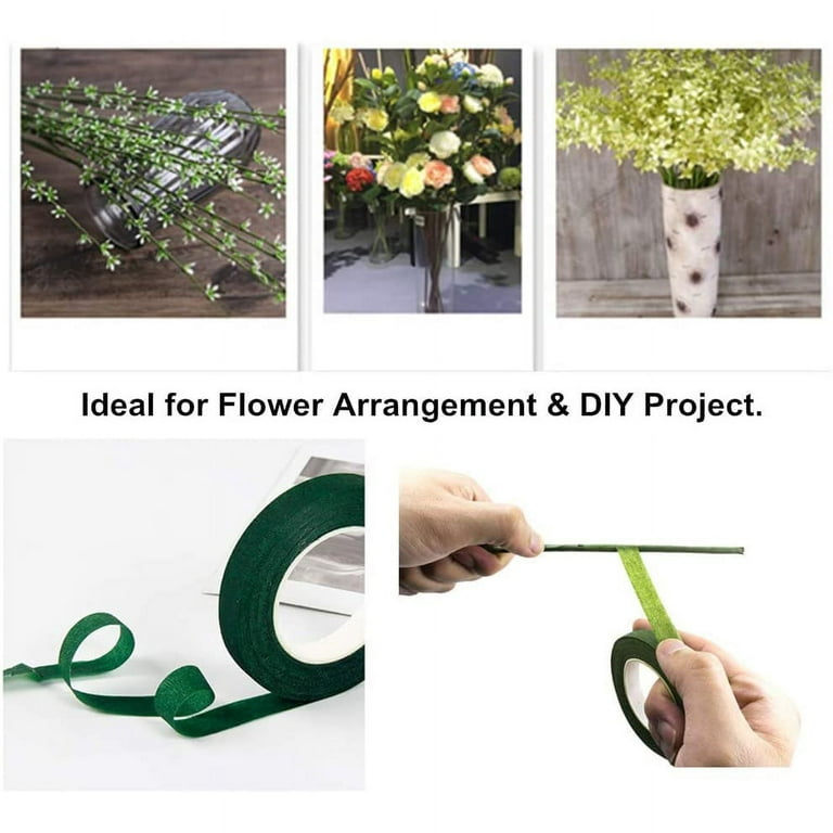 1/2 Green Floratape Stem Wrap (3 Rolls) - Wholesale - Blooms By