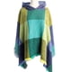 thumbnail image 5 of Capa con capucha a cuadros para mujer, poncho, capa con capucha, chal con borlas, 5 of 5