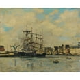 thumbnail image 3 of Eugène Boudin 24x20 Black Modern Framed Museum Art Print Titled - Le Havre. Bar Basin (1892), 3 of 5