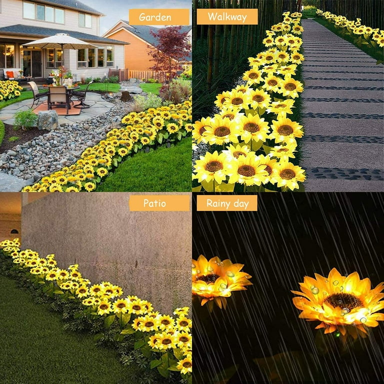 2 Pack Solar Sunflower Outdoor Stake Lights, LED Solar 2 Pack Solar Sunflower Outdoor Stake Lights, LED Solar