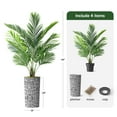 thumbnail image 3 of Artificial Tree in Contemporary Geometric Pattern Planter, Fake Areca Tropical Palm Silk Tree for Indoor and Outdoor Home Decoration - 66" Overall Tall (Plant Pot Plus Tree), 3 of 5