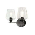 thumbnail image 3 of JONATHAN Y Clara Iron/Seeded Glass Cottage Rustic LED Vanity Light, by JONATHAN  Y 2-Light, 3 of 5