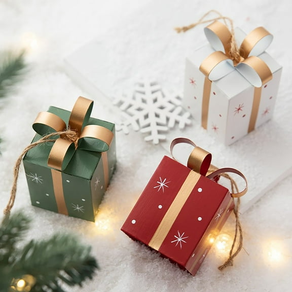 Clearance Christmas Hanging Decorations, Metal Shiny Mini Boxes Ornaments, Christmas Tree Decoration,Metal Ornaments, for Christmas Tree Hanging Decorations