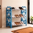 thumbnail image 5 of 3 Tier Plastic Shoe Rack Organizer, Stackable Entryway Shoe Storage for Bedroom Closet Garage, Ventilated Slatted Design Holds Men Women Kids Shoes and Keeps Floor Tidy, 5 of 8