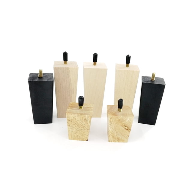 Patas de madera de caucho Patas de sofá de madera maciza Patas cuadradas de madera maciza Patas de madera para gabinetes Patas de madera moldeadas Patas de haya