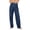 Dark Blue, variant on Womens Wide Leg Jeans Crossover Button Elastic Waisted Baggy Straight Leg Jeans Loose Trendy Denim Pants with Pockets