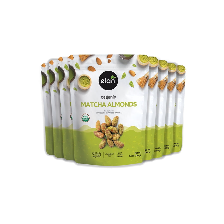 (Pack of 8), Elan Organic Matcha Almonds, 5.6 oz