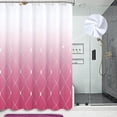 thumbnail image 1 of Ensemble de Rideau de Douche pour Salle de Bain Rideau de Douche Blanc Rideau de Douche Ombré avec Crochets Rideau de Douche Hydrofuge Tissu en Lin Rideaux de Douche Baignoire Hôtel, 72x72 Pouces, Rose, 1 of 5