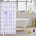 thumbnail image 3 of Manfei Purple Personalized Initial B Shower Curtain 72Wx78L,Cute Geometric Grid Bath Curtain, 3 of 5