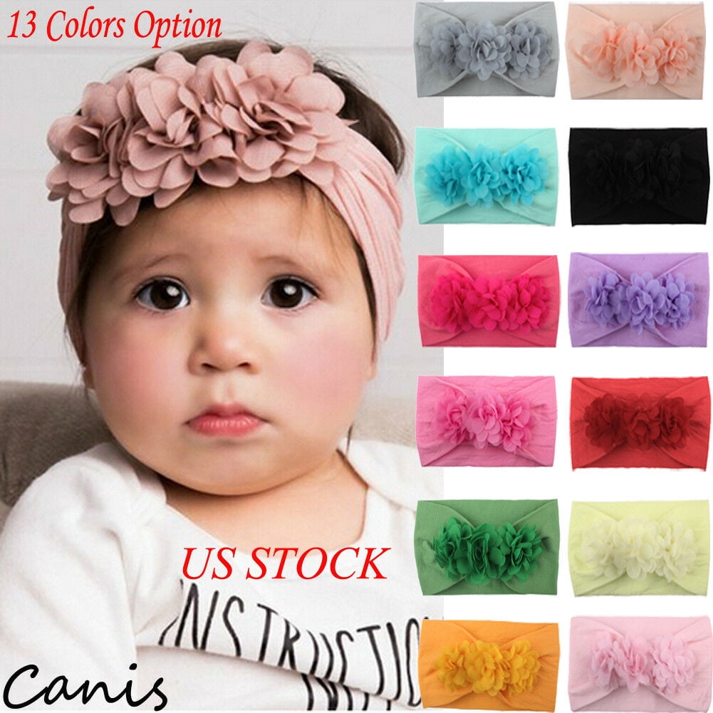 Baby Toddler Girls Kids Bow Knot Turban Floral Headband Hair Band Headwrap 