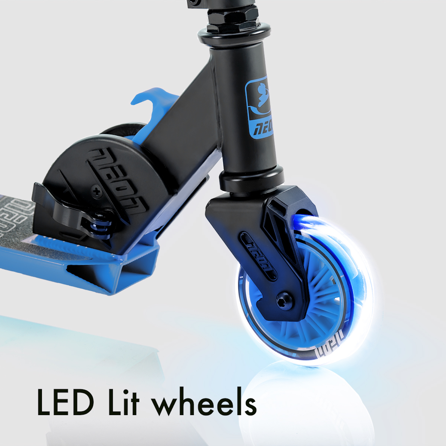 Neon Vector Folding Kid Scooter with Light up Wheels Blue from 5 years - image 2 of 6
