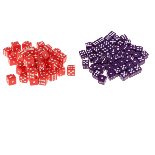 100 Piezas de Dados de Juego de Acrílico de Seis Lados D6 D & D Juego de Rol ACCS Fiesta Juegos de Divertidos Macarena Dados de gemas de seis caras