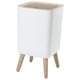 thumbnail image 3 of Cubo de basura de estilo nórdico con tapa, cubo de basura de imitación de madera, cubo de basura con tapa. Cuadrado, 3 of 9